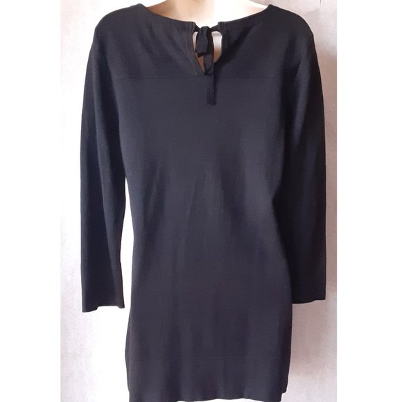 Women's Chelsea &Theodore long tunic with back slit/ bow closure,3/4 sleeves, M - Picture 11 of 11